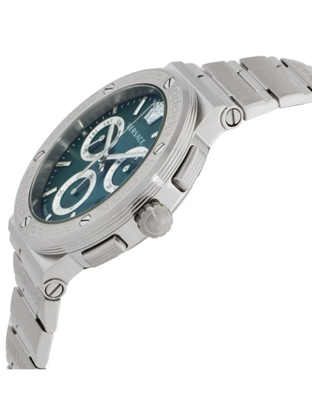 NWT Versace Chronograph Quartz Green Dial Men's Watch